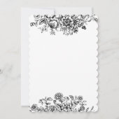 Black and White Toile, Custom Wedding Invitation Kaart (Achterkant)