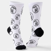 Black and White Toucan Doodle Crew Socks Sokken (Gebogen)