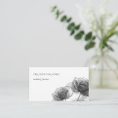 Black And White Transparent Flowers Visitekaartje (Staand voorkant)