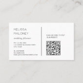 Black And White Transparent Flowers Visitekaartje (Achterkant)