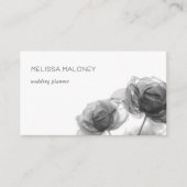 Black And White Transparent Flowers Visitekaartje (Voorkant)