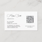 Black And White Transparent Flowers Visitekaartje (Achterkant)