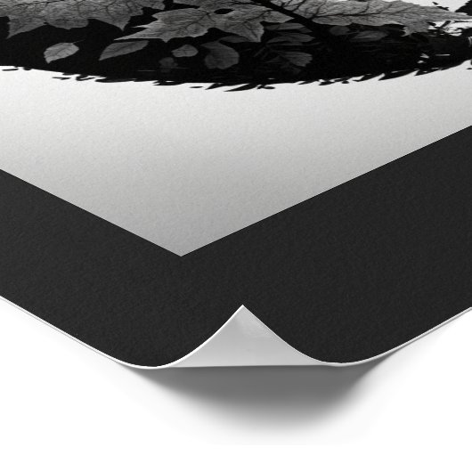 Black and White Tree and Leaf Set - origineel post Poster (Hoek)