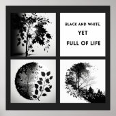 Black and White Tree and Leaf Set - origineel post Poster (Voorkant)