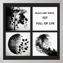 Black and White Tree and Leaf Set - origineel post