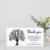 Black and White Tree of Life Memorial Funeral Bedankkaart (Staand voorkant)