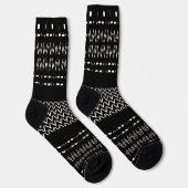 Black And White Tribal Print Crew Socks Sokken (Rechts)