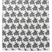 Black and White Tribal Turtle Art Douchegordijn (Voorkant)