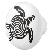 Black and White Tribal Turtle Art Keramische Knop (Rechts)