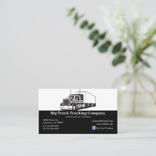 Black and White Trucking Company Visitekaartje (Staand voorkant)