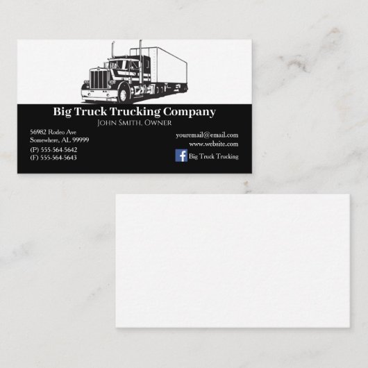 Black and White Trucking Company Visitekaartje (Voorkant / Achterkant)
