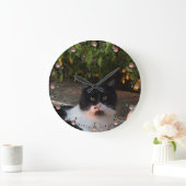 BLACK AND WHITE TURKISH CAT PIERO Pink Gemstones Grote Klok (Huis)