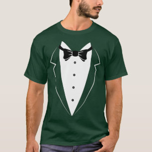 Black and White Tuxedo Bow Stropdas Funny Costume  T-shirt