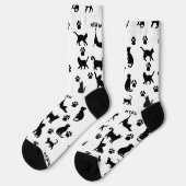 Black and White Tuxedo Cat Patterned Socks Gift Sokken (Links)