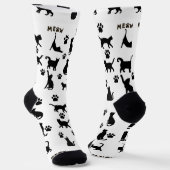 Black and White Tuxedo Cat Patterned Socks Gift Sokken (Gebogen)