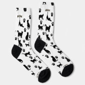 Black and White Tuxedo Cat Patterned Socks Gift Sokken (Rechts)