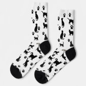 Black and White Tuxedo Cat Socks Pattern Gift Sokken (Links)