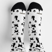 Black and White Tuxedo Cat Socks Pattern Gift Sokken (Top)