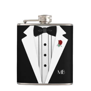 Black and White Tuxedo Groomsmen Heupfles