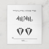 Black and white tuxedo two grooms gay wedding plaatskaartje (Buitenkant ongevouwen)