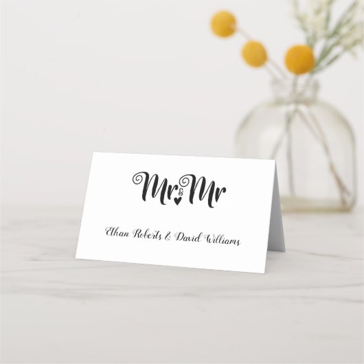 Black and white tuxedo two grooms gay wedding plaatskaartje (Achterkant)