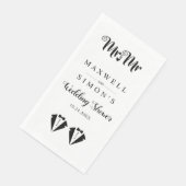 Black and white tuxedo two grooms gay wedding servet (Hoek)