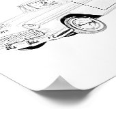 Black and White Two Tone 1955 Chevy Bel Air Poster (Hoek)