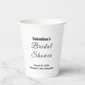 Black and White Typography Bridal Shower Paper Cup Papieren Bekers (Voorkant)