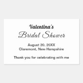 Black and White Typography Bridal Shower Rechthoekige Sticker (Voorkant)