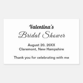 Black and White Typography Bridal Shower Rechthoekige Sticker