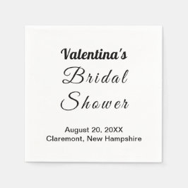Black and White Typography Bridal Shower Servet