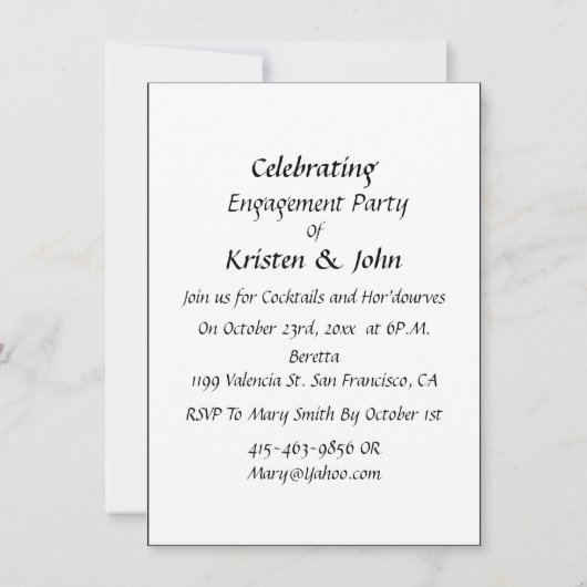 Black and White Typography Photo Engagement Party Kaart (Achterkant)