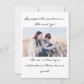 Black and White Typography Photo Engagement Party Kaart (Voorkant)