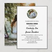 Black and White Typography Photo Rehearsal Dinner Kaart (Voorkant / Achterkant)