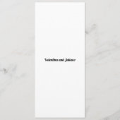 Black and White Typography Wedding Menu (Achterkant)