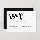 Black and White Typography Wedding Rsvp Response (Voorkant / Achterkant)