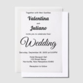 Black and White Typography Wedding Vellum Uitnodigingen (Offset)