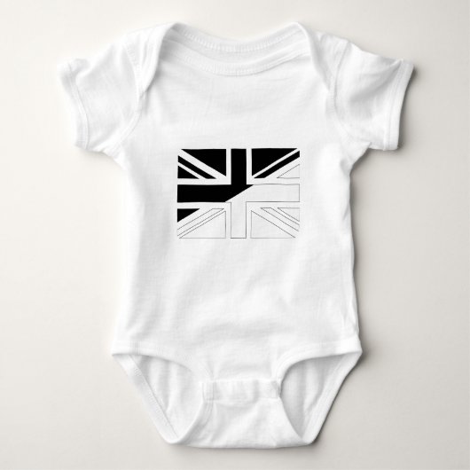 Black and White Union Jack British (UK)-vlag Romper (Voorkant)