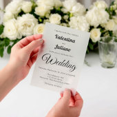 Black and White Vellum Wedding Invitation Uitnodigingen