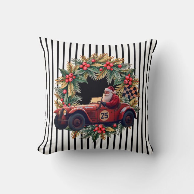 Black And White Vertical Stripe Kussen (Voorkant)