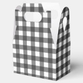 Black and White Vichy Print Gingham Patroon Bedankdoosjes (Geopend)