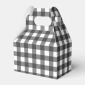 Black and White Vichy Print Gingham Patroon Bedankdoosjes (Voorkant Zijde)
