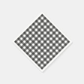 Black and White Vichy Print Gingham Patroon Servet (Hoek)