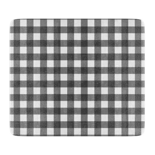 Black and White Vichy Print Gingham Patroon Snijplank (Voorkant)