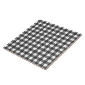 Black and White Vichy Print Gingham Patroon Tegeltje (Zijkant)
