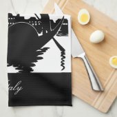 Black and White Vience Italië Theedoek (Quarter Fold)