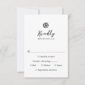 Black and White Vintage RSVP Response Kaart (Voorkant)