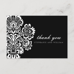 Black and White Vintage Weddenschap Bedankkaart