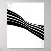 Black and White Wave Abstract Poster (Voorkant)
