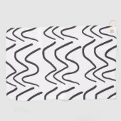Black and White Waves Stripe Pattern Golfhanddoek (Horizontaal)